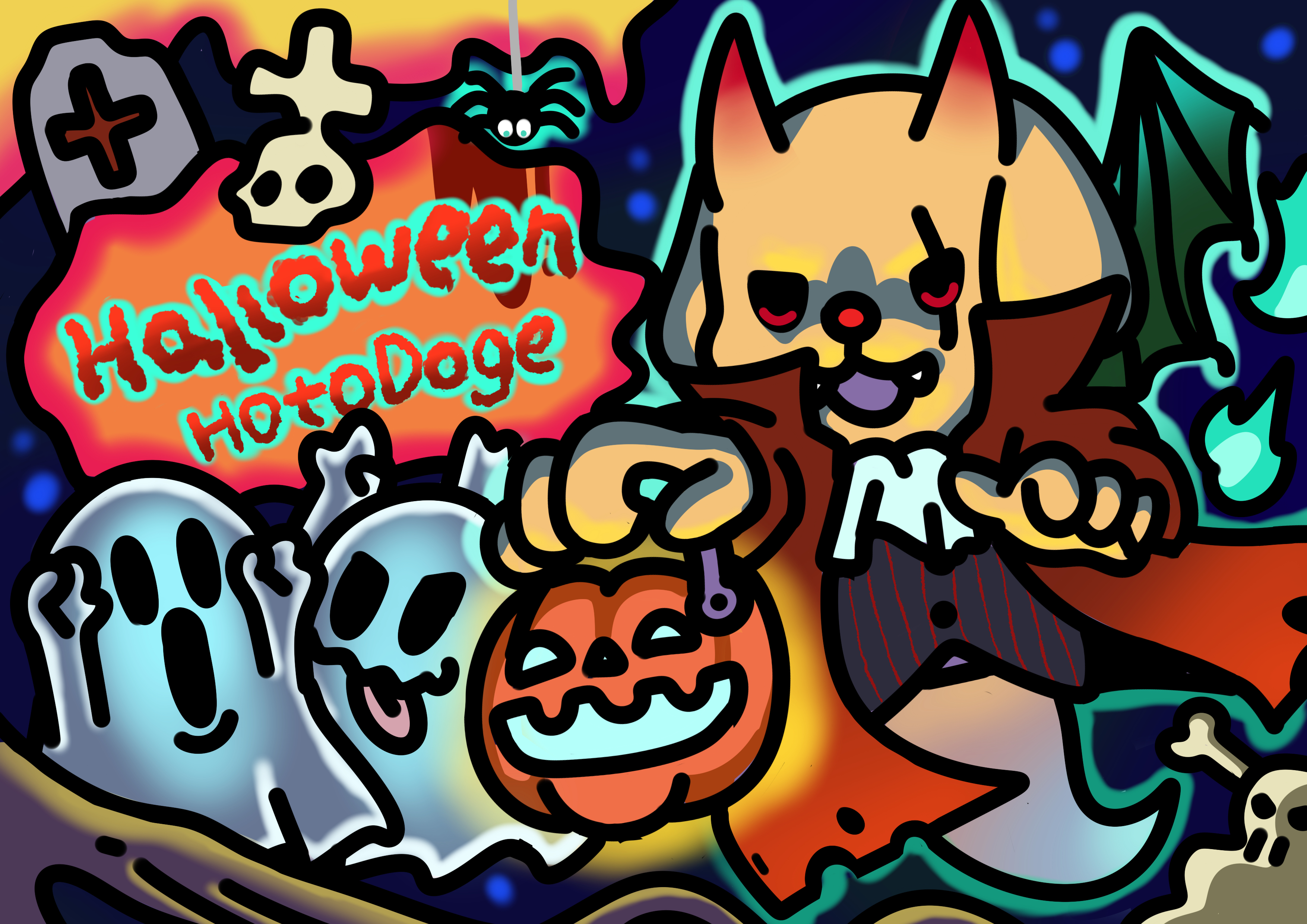 HotoDoge 万圣节插画